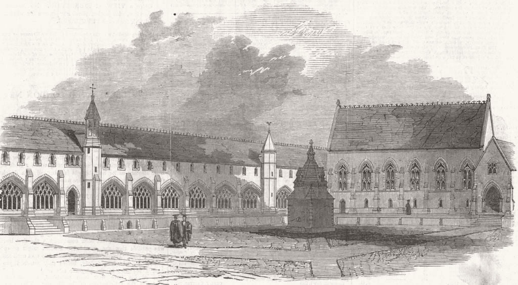 KENT. St Augustine's College Canterbury. Cloister 1848 old antique print